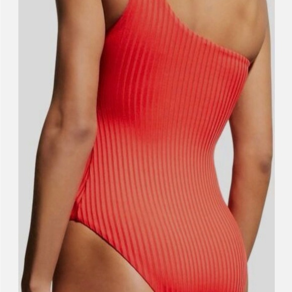 Melissa Odabash Red Palermo One Shoulder One Piece Swimsuit Women’s size 12 - Picture 2 of 8
